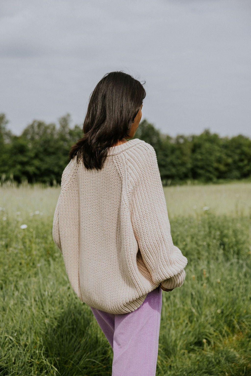 Raglan Knitted WOMEN'S Cardigan - CREAM
