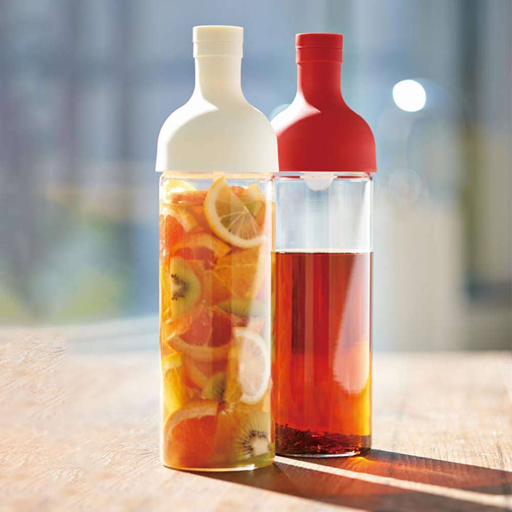 Eistee Glasflasche mit Filter Rosa