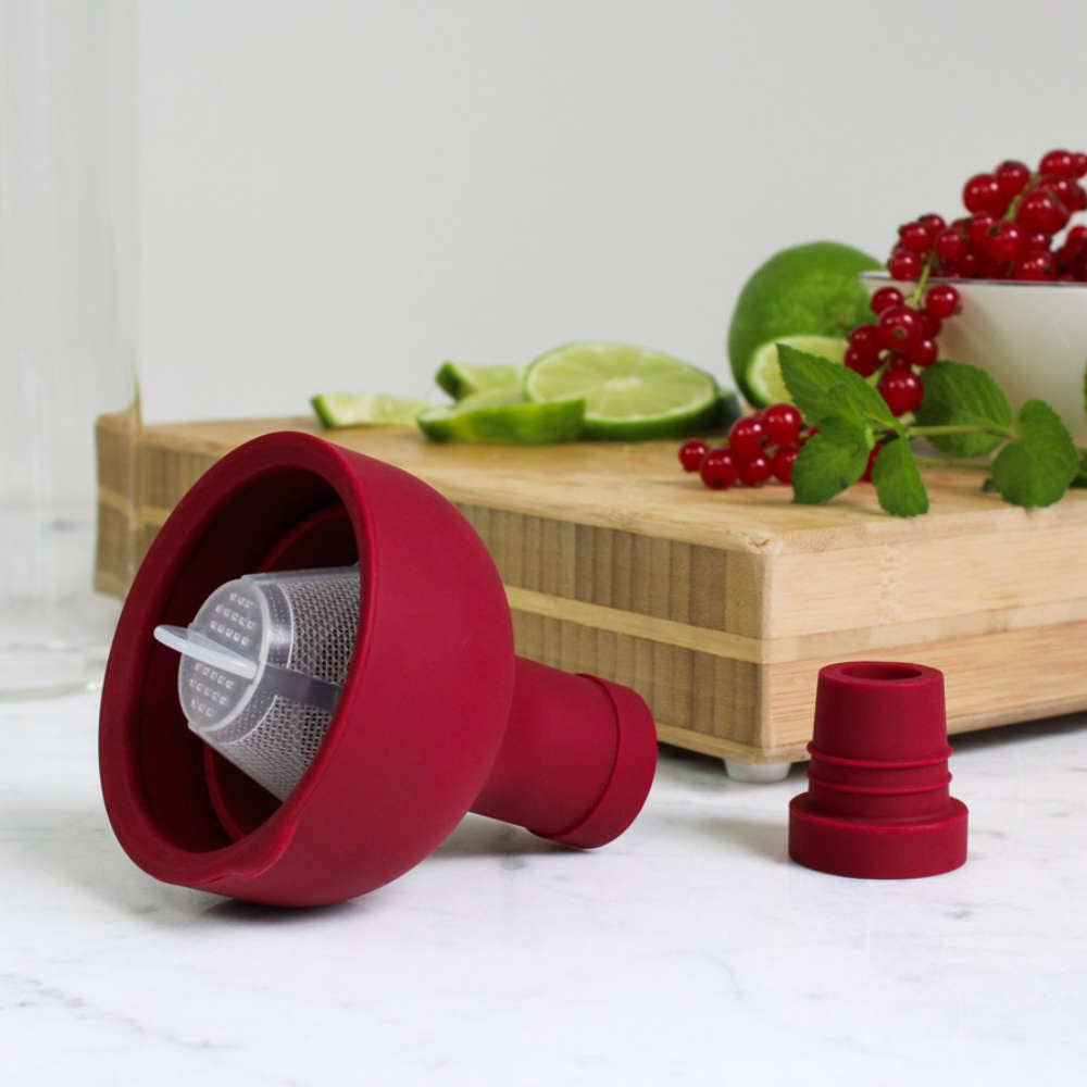 Eistee Glasflasche mit Filter Rosa