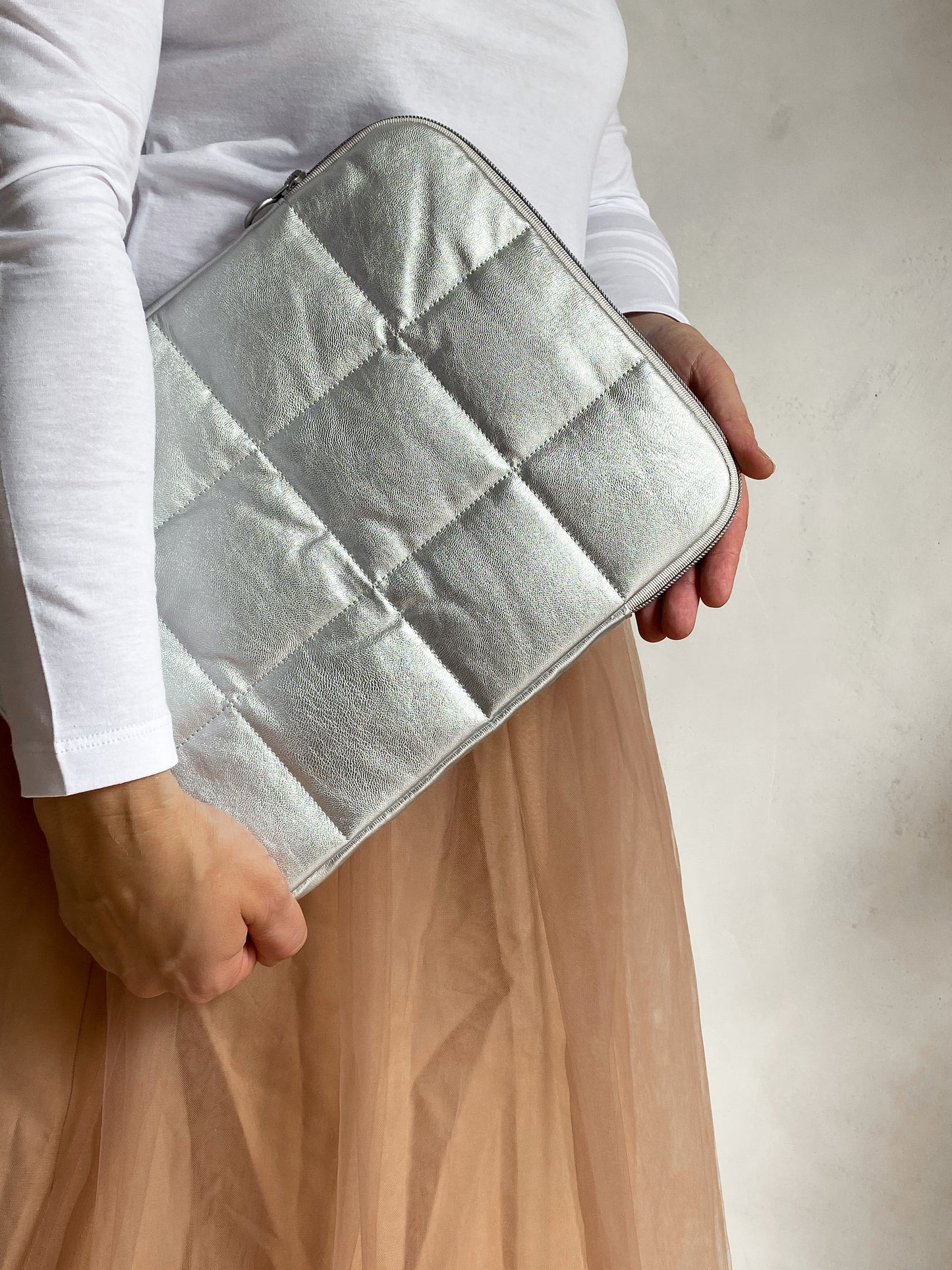 Puffy laptop pouch ''Silber''