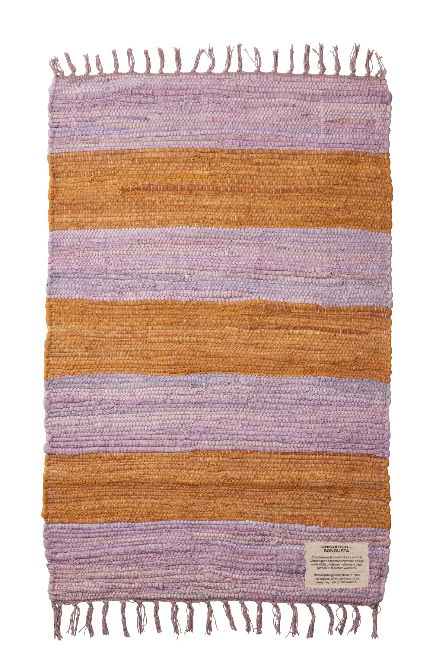 Handgewebter Baumwollteppich Chindi 60x90 cm Lila/ Orange