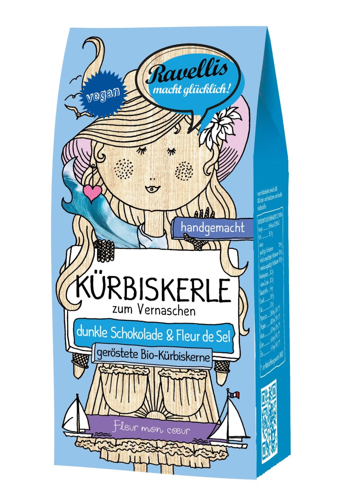 Geröstete Bio-Kürbiskerne veredelt mit dunkler Schokolade & Fleur de Sel