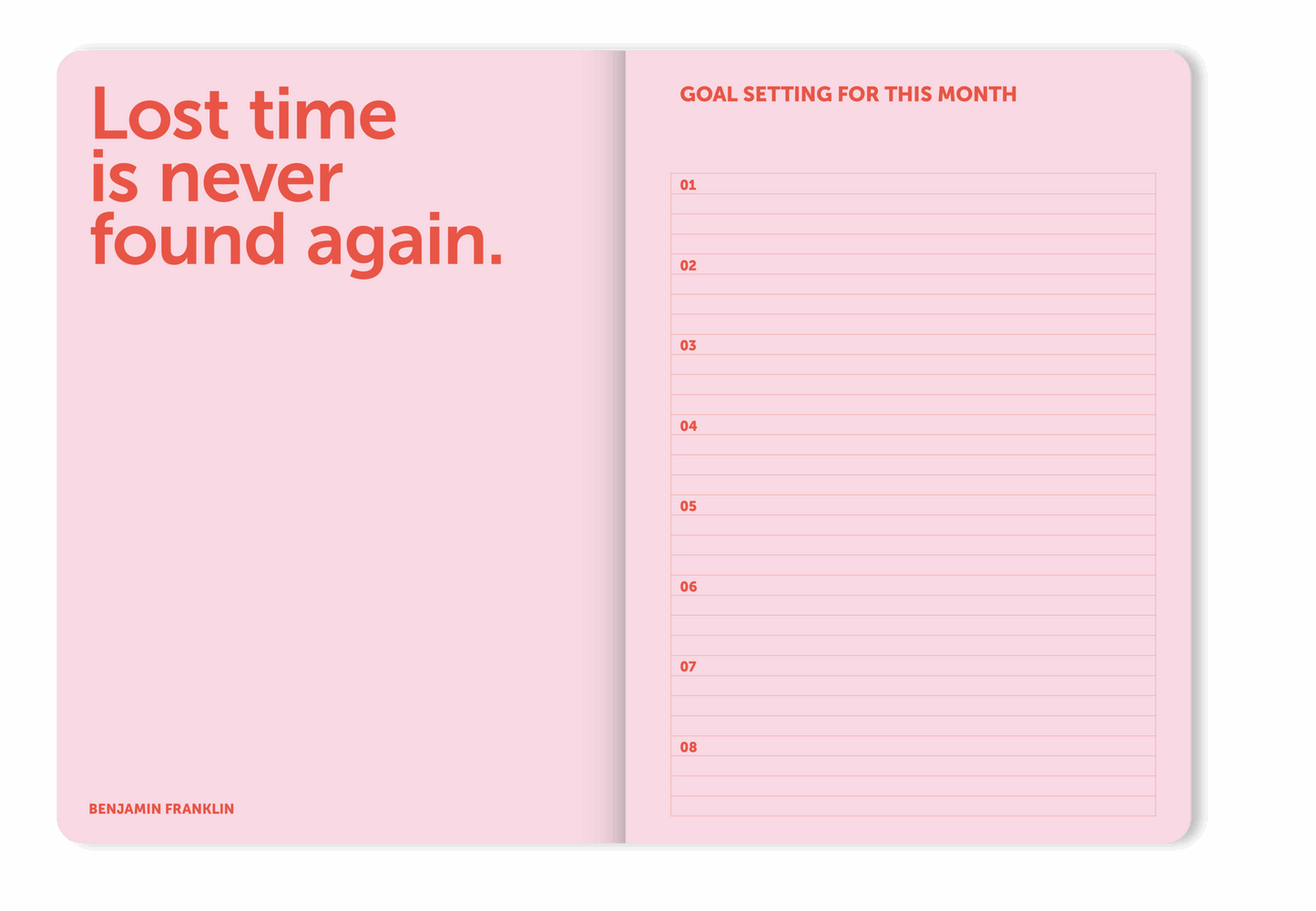 A-Journal Spiral-Organizer 2026 - Pink Rot