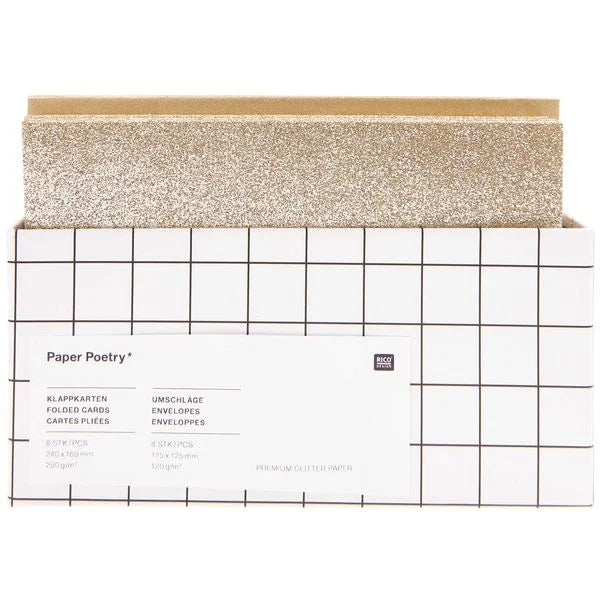 Karten- und Umschlagset Glitter