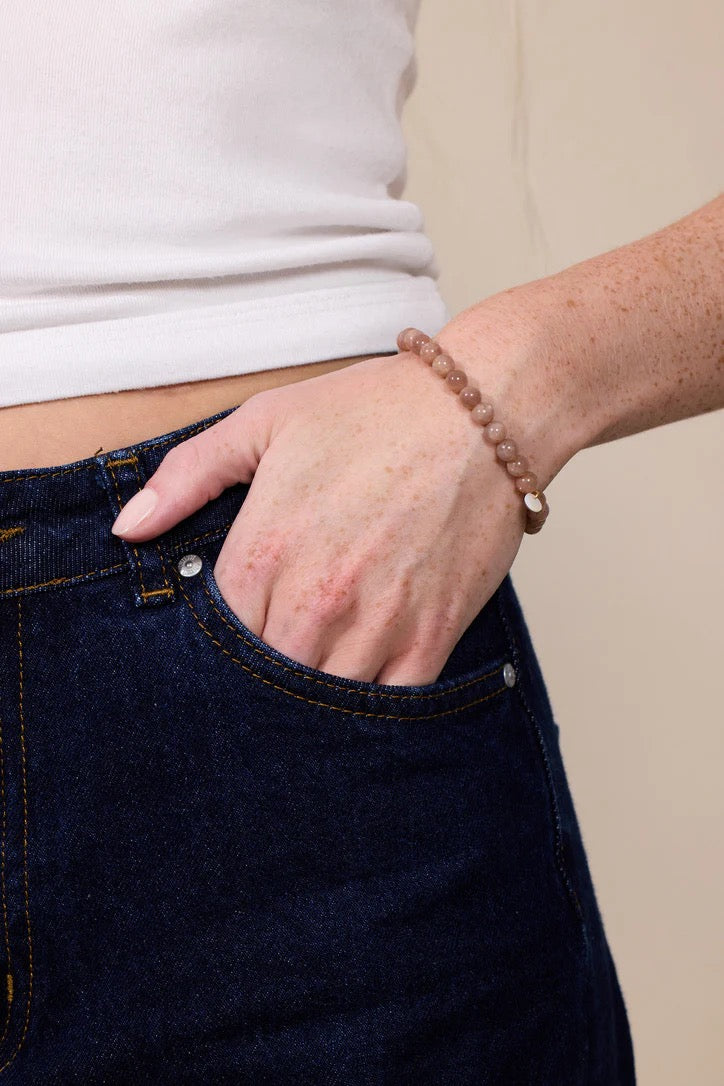 Sunstone | Krystal armbånd - 4 mm