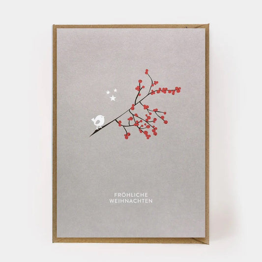 WEIHNACHTEN MISTELZWEIG KLAPPKARTE