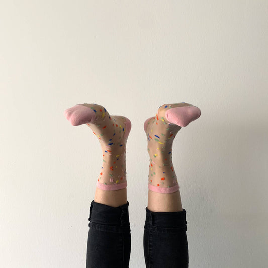 Transparente Fantasy-Socke mit Konfetti ''ROSA''