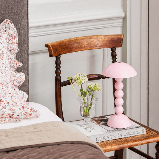 Pale Pink Bobbin LED Lamp''EDDISON ROSS''