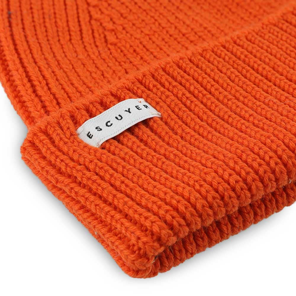 Gerippte Merino-Mütze/Bold Orange