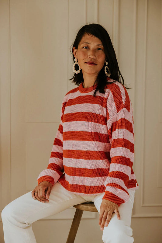 Stripes Knitted WOMEN'S Sweater ''LEMONADE'' Stickpullover