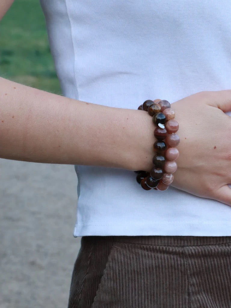 Chunky Tiger Eye | Crystal bracelet