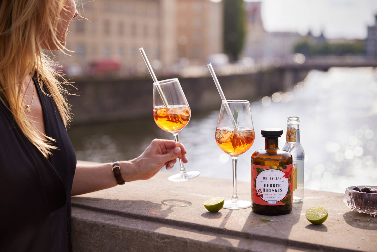 Herber Hibiskus, alkoholfreier Aperitif Spirituose