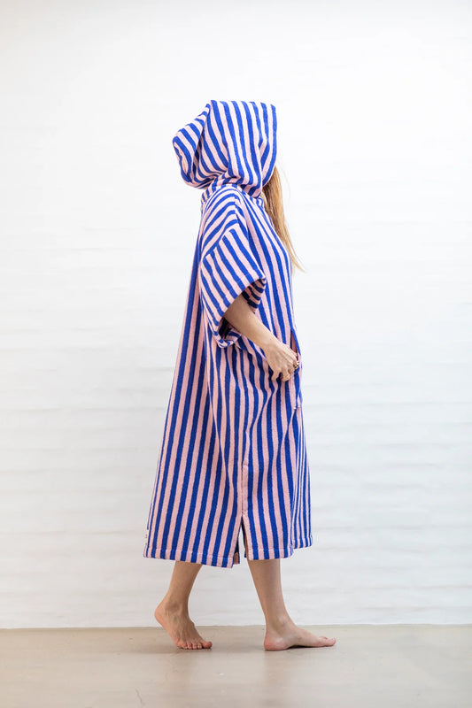 Poncho dazzling blue & rose