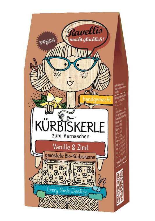 Geröstete Bio-Kürbiskerne veredelt mit Vanille & Zimt