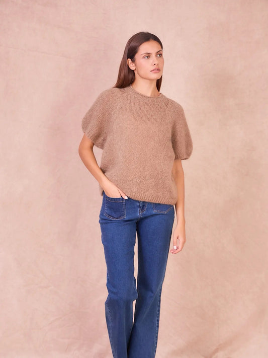 Kurzarm-Pullover aus Mohair-Mischung