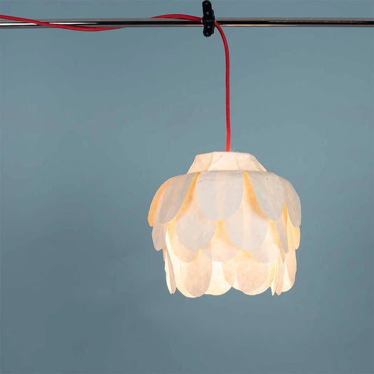 Papierlampe „Flower“ Naturweiß und handgefertigt