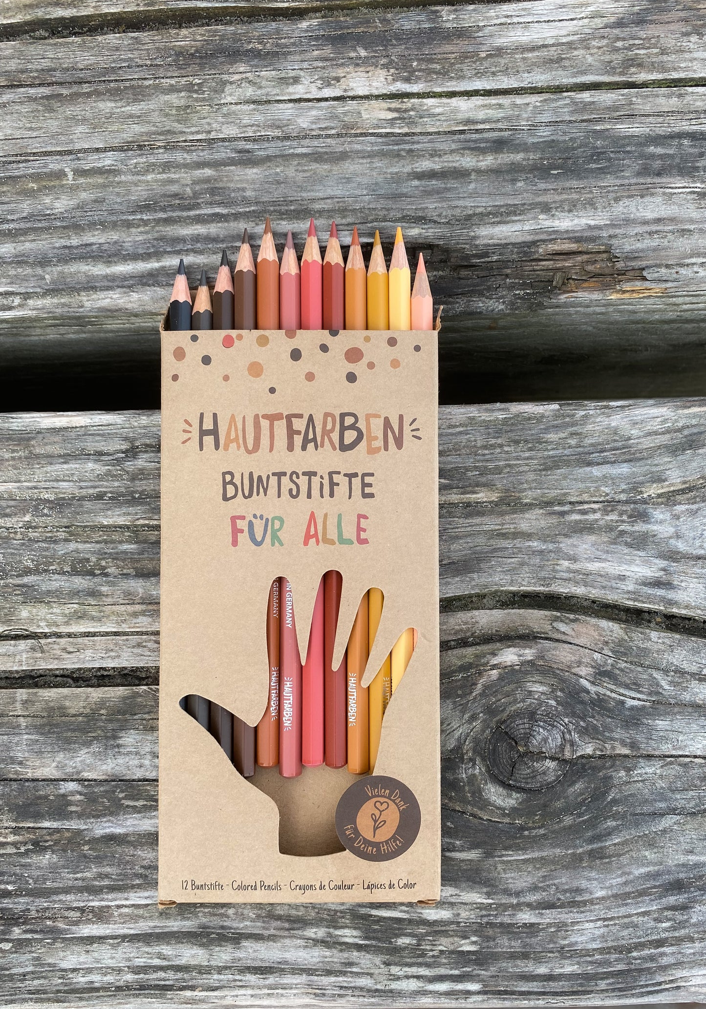 12 Hautfarben-Buntstifte